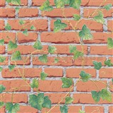 Vliesové tapety IMPOL Wood and Stone 2 tehlová stena s popínavým brečtanom