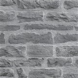 Vliesové tapety IMPOL Wood and Stone 2 tehlová stena sivo-čierna
