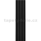 Akustické dekoračné panely čierny mat 3D lamely na filcovom podklade 250 x 30 cm