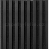 Dekoračné panely čierny mat 3D lamely na filcovom podklade 40 x 40 cm