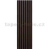 Dekoračné panely dub tmavý 3D lamely na filcovom podklade 270 x 40 cm