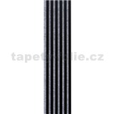 Dekoračné panely čierny mat 3D lamely na sivom filcovom podklade 270 x 30 cm
