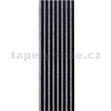 Dekoračné panely čierny mat 3D lamely na sivom filcovom podklade 270 x 40 cm