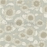 Vliesové tapety na stenu New Life slnečnice na sivom podklade - POSLEDNÉ KUSY