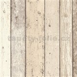 Vliesové tapety na stenu Wood'n Stone drevené dosky svetlo hnedé