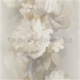 Vliesové tapety na stenu Aurora popínavé kvety na béžovom podklade