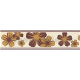 Samolepiace bordúry kvety okrovo-hnedé 5 m x 5 cm - POSLEDNÉ KUSY