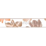 Samolepiace bordúry kvetinky hnedé 5 m x 5,8 cm - POSLEDNÝ KUS