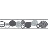 Samolepiaca bordúra kruhy sivé 5 m x 5,8 cm