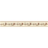 Samolepiaca bordúra ornamenty hnedé s kvetmi 5 m x 5,8 cm