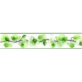 Samolepiaca bordúra kvety orchideí zelené 5 m x 5,8 cm