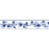 Samolepiaca bordúra kvety orchideí modré 5 m x 5,8 cm