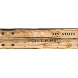 Samolepiaca bordúra drevo hnedé s nápismi 8,3 cm x 5 m