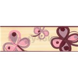 Samolepiace bordúry štvorlístok ružovo-hnedý 5 m x 6,9 cm
