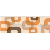 Samolepiaca bordúra 3D oranžovo-hnedá 5 m x 6,9 cm - POSLEDNÉ KUSY