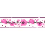 Samolepiaca bordúra - orchidea ružová 5 m x 6,9 cm - POSLEDNÉ KUSY