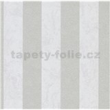 Vliesové tapety IMPOL Carat 2 pruhy strieborno-biele