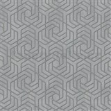 Vliesové tapety IMPOL City Glam geometrický vzor sivý so zlatými metalickými odleskami - POSLEDNÉ KU