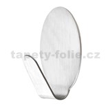 SET 8x malý samolepiaci háčik oválny strieborný 1,2x1,5x2,5 cm - POSLEDNÉ KUSY