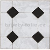 Vinylové samolepiace podlahové štvorce Classic mozaika čiernobiela rozmer 30,5 cm x 30,5 cm - POSLED