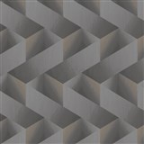 Vliesové tapety na stenu IMPOL 3D hrany sivohnedé so zlatými odleskami