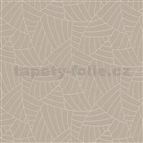 Vliesové tapety na stenu Graphics & Basics linky strieborné na hnedom podklade