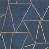 Vliesové tapety na stenu IMPOL Exposure SOHO modré so zlatými švami