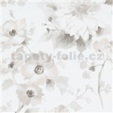 Vliesové tapety na stenu G.M.K. Fashion For Walls kvety svetlo hnedé na bielom podklade