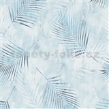 Vliesové tapety na stenu G.M.K. Fashion For Walls palmové listy modro-biele na modrom podklade