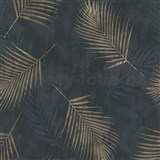 Vliesové tapety na stenu G.M.K. Fashion For Walls palmové listy zlaté na čiernom podklade