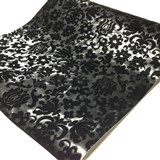 Samolepiaca velurová tapeta ornament černý 45 cm x 5 m - POSLEDNÉ METRY