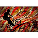 Vliesové fototapety bicycle red rozmer 375 cm x 250 cm