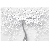 Vliesové fototapety rozkvitnutý strom biely rozmer 368 cm x 254 cm