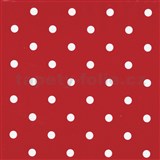 Samolepiace tapety biele bodky na červenom podklade - 45 cm x 2 m