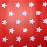 Samolepiace tapety hviezdičky červený podklad 45 cm x 15 m