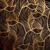 Samolepiace tapety listy čierno-zlaté - 45 cm x 5 m