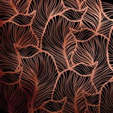 Samolepiace tapety listy čierno-medené - 45 cm x 5 m