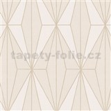 Vliesové tapety na stenu IMPOL Giulia Art-Deco vzor béžový s krémovými kontúrami - POSLEDNÉ KUSY