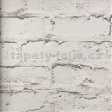 Vliesové tapety na stenu Wood´n Stone tehlová stena bielo-hnedá - POSLEDNÉ KUSY