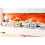 Samolepiace tapety za kuchynskú linku abstrakt oranžový rozmer 350 cm x 60 cm