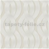 Luxusné vliesové tapety na stenu Colani Legend preplietané vlny biele na krémovom podklade