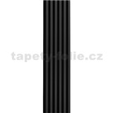 Dekoračné panely čierny mat 3D lamely na filcovom podklade 270 x 30 cm