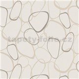 Vliesové tapety na stenu IMPOL Gina oválky hnedo-krémové s trblietkami