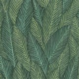 Vliesové tapety na stenu Martinique stylizované listy sytě zelené