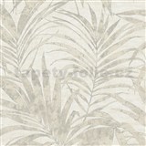 Vliesové tapety na stenu IMPOL NEU listy palmy hnedé na krémovom podklade