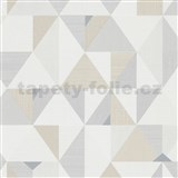 Vliesové tapety na stenu IMPOL Novara 3 geometrický vzor hnedo-béžový