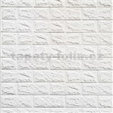 Samolepiace penové 3D panely rozmer 70 x 77 cm, tehla biela, hrúbka 8mm