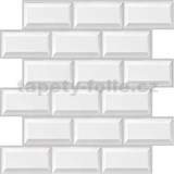 Samolepiace PVC 3D panely rozmer 30 x 30 cm, obklad biely