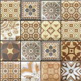 Samolepiace PVC 3D panely rozmer 30 x 30 cm, 3D mozaika s ornamentami hnedá