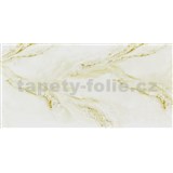 Samolepiace PVC 3D panely rozmer 60 x 30 cm, Marble biely s béžovými detailmi